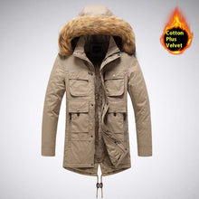 Cargar imagen en el visor de la galería, Autumn And Winter Jacket Men's Velvet Thermal And Thickening Cotton-padded Coat