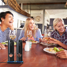 Cargar imagen en el visor de la galería, 1Pc Electric Salt And Pepper Grinder Rechargeable Charging Base Automatic Salt Mill LED Indicator Adjustable Coarseness One Hand Easy Operation
