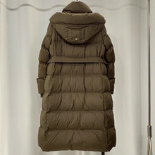 Load image into Gallery viewer, Waist-tight Temperament Mid-length Over The Knee Hood Down Jacket