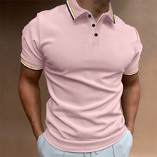 Load image into Gallery viewer, Men's Slim Polo Shirt Rib Striped T-shirt Top