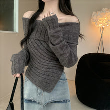 Load image into Gallery viewer, Off-shoulder Irregular Sweater Women