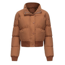 Load image into Gallery viewer, Women's Short Long Sleeve High Collar Warm Coat