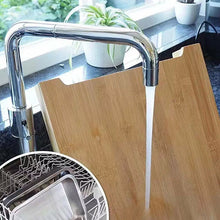 Cargar imagen en el visor de la galería, Bamboo Wooden Chopping Board Cutting Slicing Sliding Stainless Steel Tray