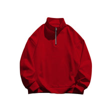 Load image into Gallery viewer, Men's Brushed Hoody Stand Collar Half Zip Long Sleeve