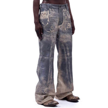 Load image into Gallery viewer, Wide Leg Washed Distressed Pattern Same Neutral Printed Jeans