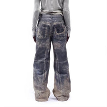 Load image into Gallery viewer, Wide Leg Washed Distressed Pattern Same Neutral Printed Jeans