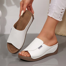 Load image into Gallery viewer, Simple Stylish Peep Toe Wedge Slippers