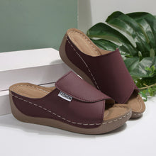 Load image into Gallery viewer, Simple Stylish Peep Toe Wedge Slippers