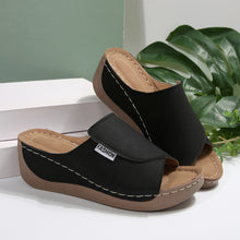 Load image into Gallery viewer, Simple Stylish Peep Toe Wedge Slippers
