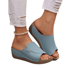 Load image into Gallery viewer, Simple Stylish Peep Toe Wedge Slippers
