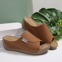 Load image into Gallery viewer, Simple Stylish Peep Toe Wedge Slippers