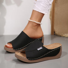 Load image into Gallery viewer, Simple Stylish Peep Toe Wedge Slippers