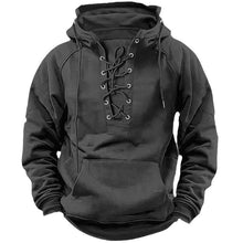 Cargar imagen en el visor de la galería, Ins Lace-up Hoodie Casual Sports Pocket Sweatshirt Men's Long-sleeved Top Clothing