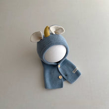 Cargar imagen en el visor de la galería, Children's Hat Scarf Integrated Winter Ins