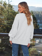 Load image into Gallery viewer, Slit Round Neck Long Sleeve Sweatshirt