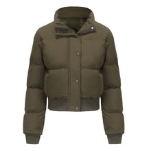 Load image into Gallery viewer, Women's Short Long Sleeve High Collar Warm Coat