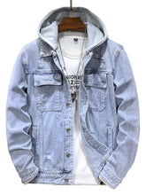 Load image into Gallery viewer, Men's Jacket Detachable Hooded Denim Jacket Men