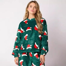 Cargar imagen en el visor de la galería, 2024 Casual Flannel Pajama Sets For Women 2 Piece Cute Long Sleeve Matching Lounge Shirts Sets Santa Claus Pajamas Homewear