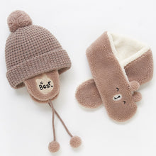 Load image into Gallery viewer, Children's Fleece Warm Hat And Scarf Set