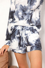 Load image into Gallery viewer, Shiny Tie-Dye Round Neck Top and Shorts Lounge Set