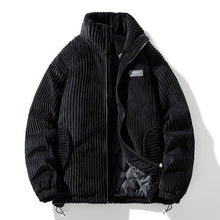 Cargar imagen en el visor de la galería, Winter Corduroy Cotton-padded Coat Warm Stand Collar Zipper Jacket Casual Outdoor Streetwear Men's Clothing