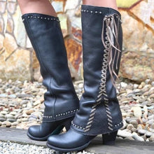 Cargar imagen en el visor de la galería, Botas de cuero nuevas de otoño e invierno Botas de mujer