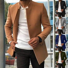 Load image into Gallery viewer, Men's Slim Coat Fashion Single-breasted Solid Color Business Jackets Fall And Winter Tops Outwear Clothing
