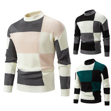 Load image into Gallery viewer, Men's Sweater Sweater Half Turtleneck Color Matching Casual