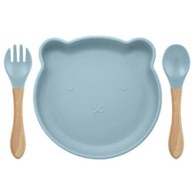 Load image into Gallery viewer, Food Supplement Tableware Set Silicone Spork Baby Products Bear Silicone Tableware