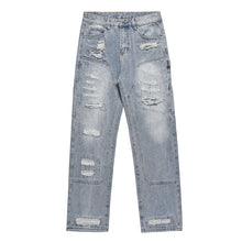 Load image into Gallery viewer, Washed And Frayed Craft Ripped Jeans For Men