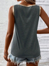 Load image into Gallery viewer, Block Edge Decor Casual Tank Top