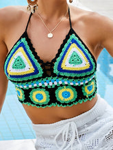 Cargar imagen en el visor de la galería, Top de baño con cuello halter geométrico