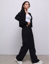 Load image into Gallery viewer, Zipper Sweater Wide-leg Pants Sports Suit