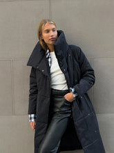 Load image into Gallery viewer, Fashion Large Lapel Long Coat Winter Warm Cotton Jacket With Pockets And Lace-up Design Casual Solid Color Thick Coat For Women Outwear Clothing