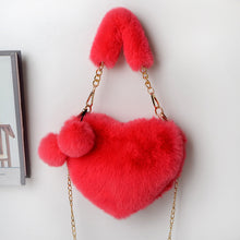 Load image into Gallery viewer, Love Bags Soft Plush Handbags Women Valentine's Day Party Bag
