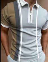 Load image into Gallery viewer, Men's POLO Shirt Striped Printed Short Sleeve T-Shirt Lapel Shirt