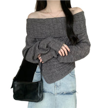 Load image into Gallery viewer, Off-shoulder Irregular Sweater Women