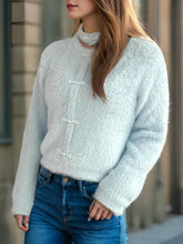 Load image into Gallery viewer, Cutout Knot Button Long Sleeve Cardigan