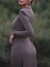 Load image into Gallery viewer, Slit Long Top & Tight Flared Pants Set