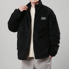 Cargar imagen en el visor de la galería, Winter Corduroy Cotton-padded Coat Warm Stand Collar Zipper Jacket Casual Outdoor Streetwear Men's Clothing