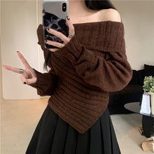 Load image into Gallery viewer, Off-shoulder Irregular Sweater Women