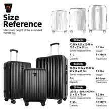 Load image into Gallery viewer, 3pcs Luggage Set Lightweight Hard Shell Suitcase Set With Double Spinner Wheels, Large Capacity, Includes 3pc U-Shaped Travel Pillow Set, Perfect For Business Family Trips