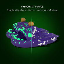 Load image into Gallery viewer, Halloween And Christmas Shoes Ins Luminous Shark Slippers Couple Men Women House Shoes Non-slip Bathroom Slippers Home