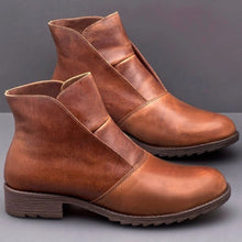 Load image into Gallery viewer, Martin Boots, Round Toe Casual Leather Boots, Thick Sleeves, High Heels, Women's Shoes