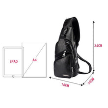 Load image into Gallery viewer, Men Chest Bag PU Shoulder Sling Backpack Pack Travel Sport Cross Body Bags