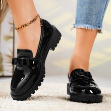 Load image into Gallery viewer, Patent Leather Glossy Tassel Mid Heel Retro Loafers Stylish Casual Shoes
