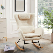 Load image into Gallery viewer, Rocking Chair Nursery, Modern Rocking Chair With High Backrest