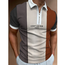 Load image into Gallery viewer, Men's POLO Shirt Striped Printed Short Sleeve T-Shirt Lapel Shirt