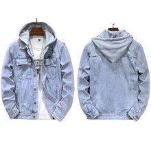 Load image into Gallery viewer, Men's Jacket Detachable Hooded Denim Jacket Men