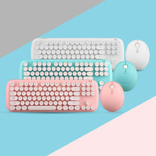 Load image into Gallery viewer, Wireless Keyboard And Mouse Set Girls Color Retro